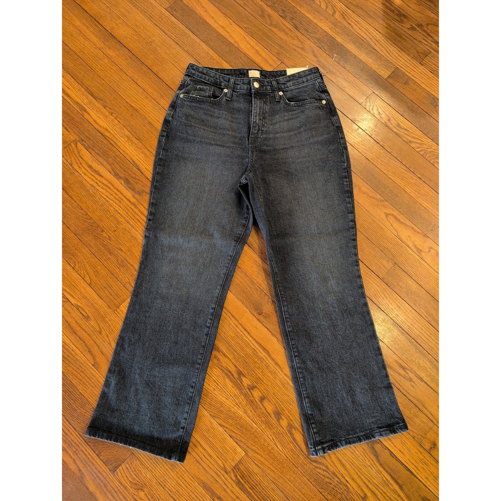 NWT A New Day Womens Hi Rise Bootcut Jeans Dk Wash Stretch Blue 8 distress edges